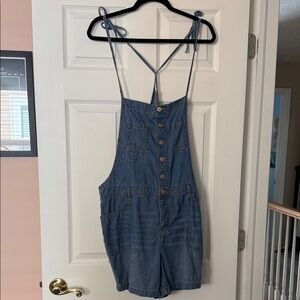 Blue Denim Button-Up Romper